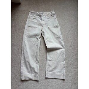 Sanctuary League Crop Ivory Wide Leg Cropped Jeans Size 28 Patch Pocket Sailor